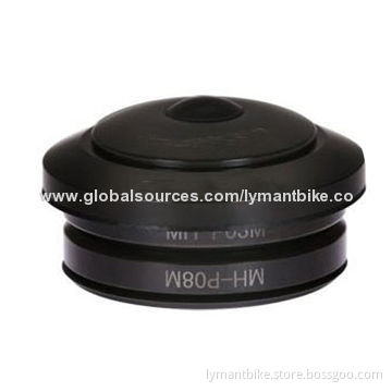 Bicycle Headset, Made of Aluminum Alloy, 8+0.7=8.7 S.Height, Sized 1-1/8, Semi-cartridge Bearings